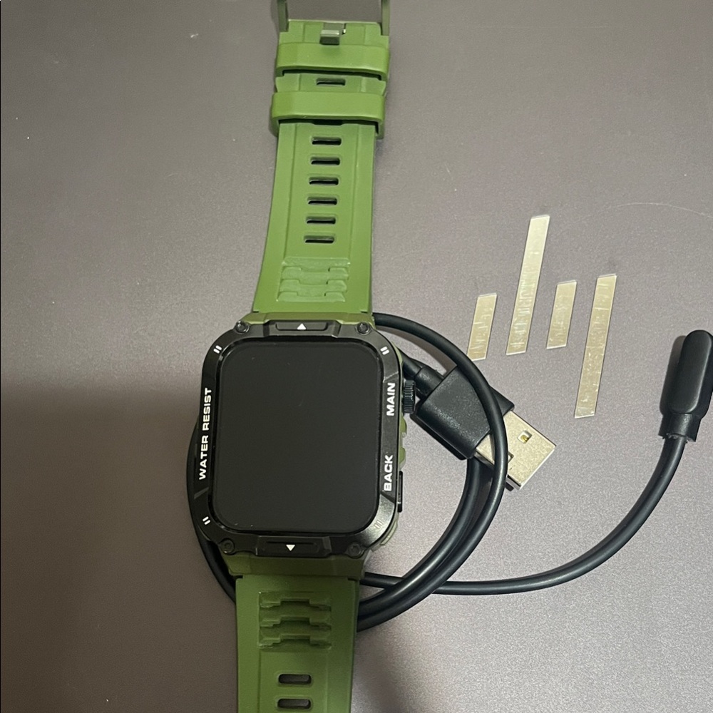 Army Green smartwatch.